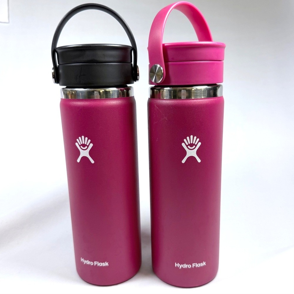 Hydro Flask 20oz Wide Mouth Flex Sip Bottle 2 Pack Snapper Pink Stainless Steel